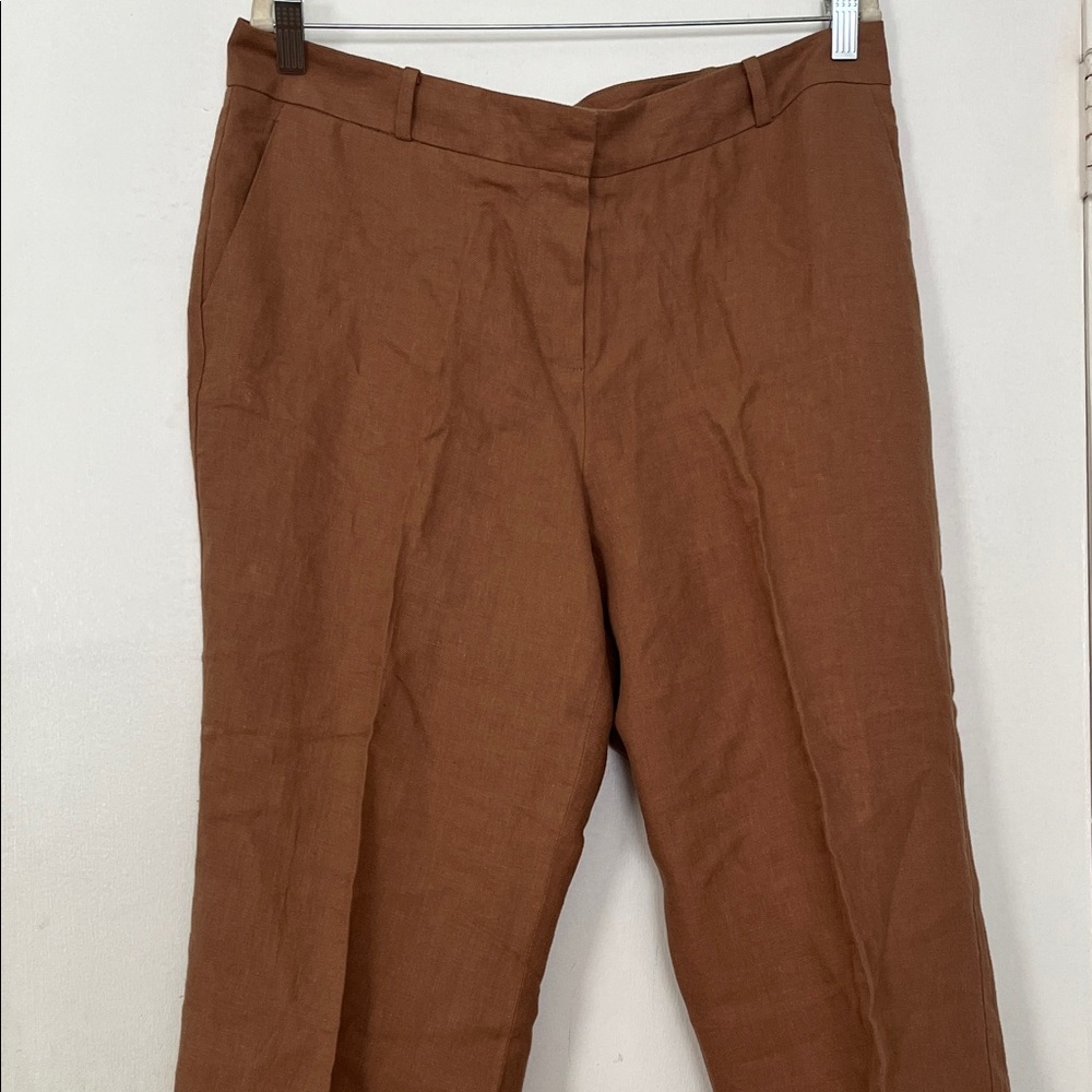 Talbots Men's Rust-Brown Linen Trousers
